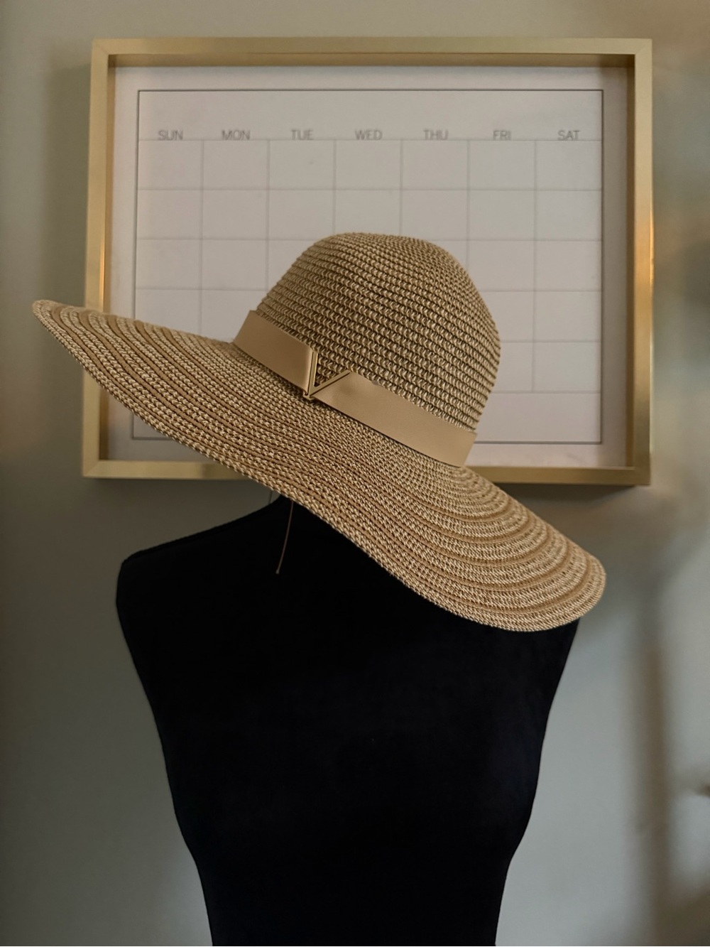 Vince Camuto Wide Brim Straw Sun Hat - Beige